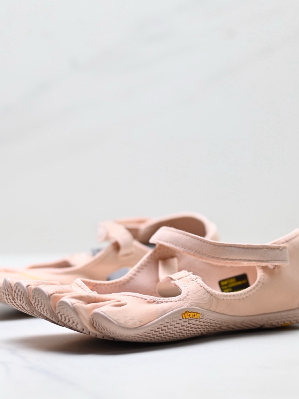 Vibram Peach Mary Jane FiveFingers Flats with Hook-and-Loop Strap